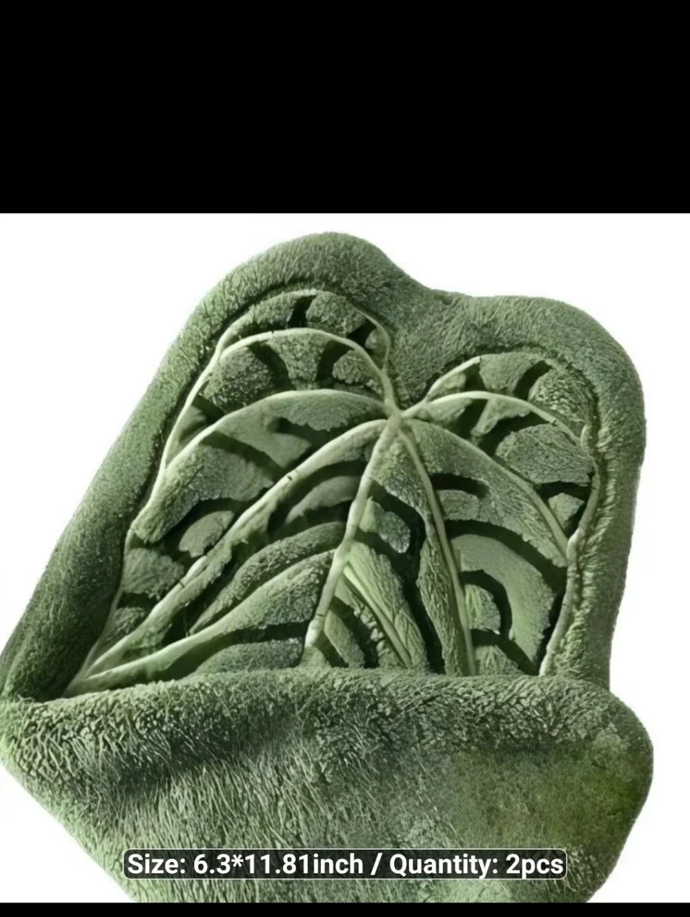 New Pair of Leaf-Shaped Green Hand Towel #1669-469